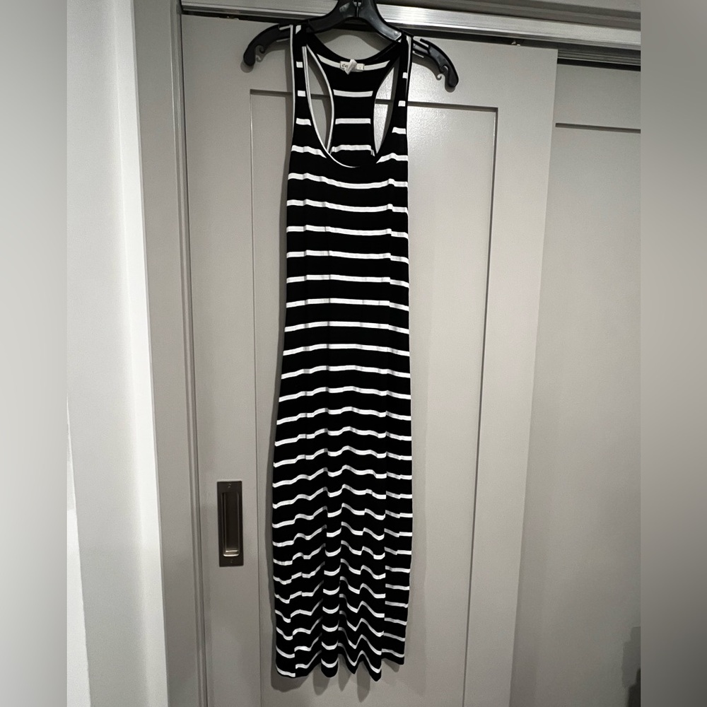 Black and White Striped Maxi Dress
